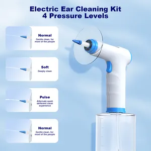 W30 taşınabilir elektrikli kullanımlık yumuşak plastik su geçirmez HD akıllı temiz kulaklar kiti Led balmumu Vac vakum kulak yıkama temizleyici işık