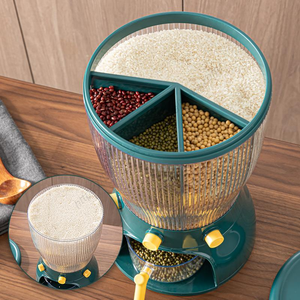 Distributeur de céréales et de riz en gros pour la maison, conteneur de stockage alimentaire grande capacité pour animaux de compagnie avec couvercle hermétique pour cuisine et garde-manger (soja) - Product Image 3