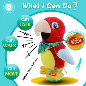 Juguete de Peluche Electrónico de Periquito Blanco, Divertido, con Grabación de Voz, <span class=keywords><strong>Canciones</strong></span> y Bailes, 31-50 cm - Product Image 2