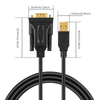CableCreation - Cable Convertidor Serial USB 2.0 RS232 Macho DB9 de 10 pies, Transferencia de Datos de 480M, Revestimiento de PVC, Cobre Estañado