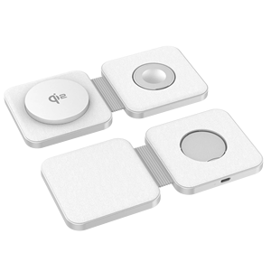 Accesorios de viaje más vendidos, almohadilla de carga inalámbrica ultra delgada, estación de carga inalámbrica de carga rápida 2 en 1 <span class=keywords><strong>para</strong></span> auriculares Iwatch - Product Image 1