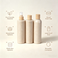 Distributeur de savon liquide en paille de blé 500 ml – Bouteille écologique et recyclable pour shampoing, gel douche et produits de soin