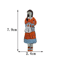 Patch en tissu brodé style urbain pour fille, motif personnages de mode, avec perles