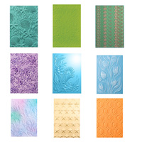 Plaque de gaufrage en plastique avec pince à texture 3D pour vacances, fournitures de bricolage avec plaque et pochoir