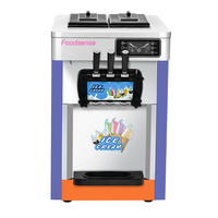 Commerciële Roestvrijstalen Desktop Softijs Machine Van Hoge Kwaliteit 3 Smaken Tafelijs Machine