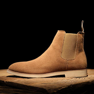Botas Chelsea de piel auténtica para <span class=keywords><strong>hombre</strong></span>, botas Martin para Otoño e Invierno - Product Image 4