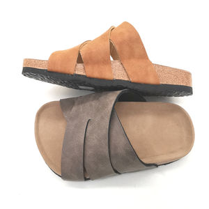 Zapatillas cómodas con correas cruzadas, sandalias biológicas de verano, nuevo diseño, Punta abierta, para exteriores y espuma viscoelástica, zapatos de verano sólidos de PU para hombres, ante de vaca - Product Image 4