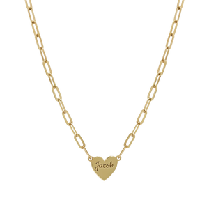 Collana Jietao in Acciaio Inox Placcato Oro 18K con Catena a Graffetta Multi-Cuore Incidibile, Gioiello Personalizzato con Nome Famiglia per Donne - Product Image 3