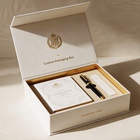 Boîte magnétique personnalisée et boîte en papier PR de luxe noire haut de gamme avec emballage cadeau