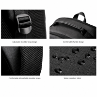 SHBOR Black Oxford Fashion Unisex Travel Daypack-Anti-Theft Kapasitas Besar (20-39L) Kompartemen Laptop Ringan Pegangan Lembut
