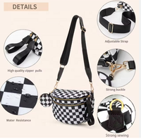Sacs à bandoulière de grande taille en gros pour femmes, sac à bandoulière réglable pour maman, sac banane spacieux en nylon avec petit portefeuille