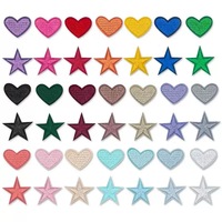 Mini Patchs Brodés Cœur et Étoile Colorés en Gros, Petits Badges Étoile Thermocollants, Appliques Cœur Uni pour Vêtements, Chapeaux et Décoration DIY