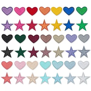 Mini Patchs Brodés Cœur et Étoile Colorés en Gros, Petits Badges Étoile Thermocollants, Appliques Cœur Uni pour Vêtements, Chapeaux et Décoration DIY - Product Image 2