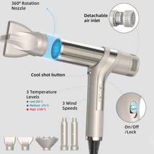 Hair Dryer With Brushless Motor High Speed 17.8cm Grey Electric Hair Care Tool For Salon Home Use - Product Image 2