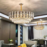 Lampe de chambre, de restaurant, de salon, d'hôtel, de maison, lustres modernes, lampes suspendues, lampe suspendue en cristal de luxe avec cadre en métal doré