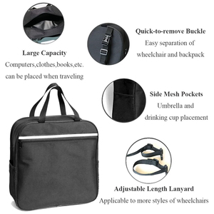 Bolsa para silla de ruedas, mochilas para silla de ruedas con portavasos para colgar en la espalda, accesorios para silla de ruedas eléctrica, bolsa de almacenamiento grande - Product Image 3