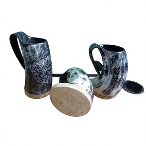 Auténtica Jarra de Cuerno de Vaca Hecha a Mano, Estilo Vikingo, Ecológica, Vintage, Medieval, para Cerveza/Ale/Mead, Decoración para el Hogar, Nueva - Product Image 1