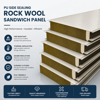 Panneau sandwich en laine de roche avec jointement latéral en PU structurel pour l'isolation des murs des hangars d'aéroports et des grandes installations industrielles