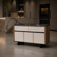 Table console moderne haut de gamme en marbre pour salon et salle à manger, fabriquée à la main en Italie, avec armoire de rangement personnalisée de grande capacité