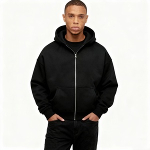 TKAN230D hommes lourds 500gsm Double couche surdimensionné luxe coton personnalisé recadrée 3D broderie bouffée impression pull à capuche - Product Image 1