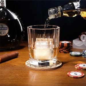 Verre à whisky vintage en verre prismatique sans plomb 330 ml, réutilisable, durable, pour bar, avec bord géométrique - Product Image 4