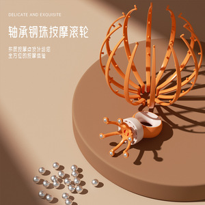 Masajeador de Cabeza con Ocho Brazos en Forma de Pescado, Plástico, 20x18 cm, Relajación del Cuero Cabelludo, Dispositivo de Masaje de Meridianos - Product Image 4