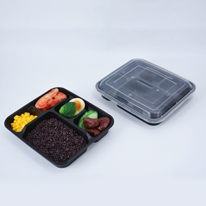 Conteneur alimentaire carré en plastique PP recyclable et jetable, compatible micro-ondes, pour salade, sushi et hamburger, avec vernissage - Product Image 1