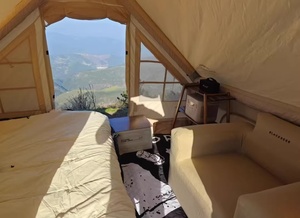 6.3 ㎡   Grande tente familiale de <span class=keywords><strong>camping</strong></span> extérieure à une chambre, en toile Oxford imperméable avec fonction gonflable en coton aérien pour le glamping - Product Image 5