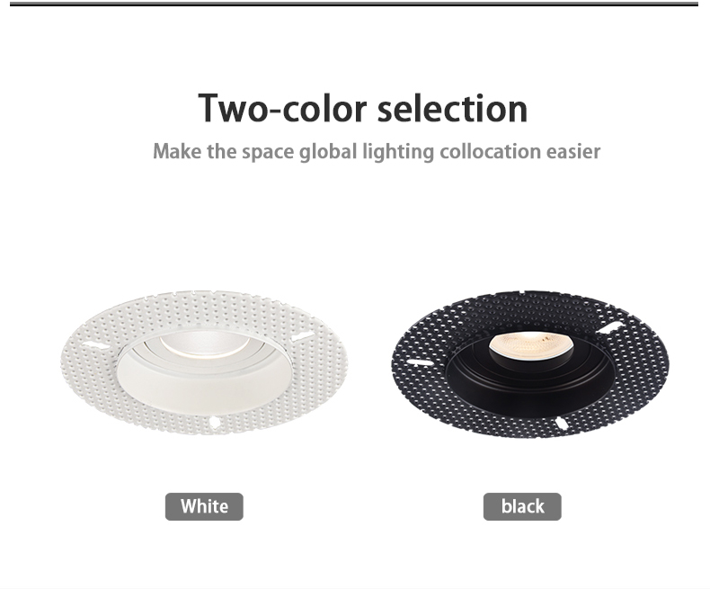 5W Round Trimless LED Recessed Lights / 80mm Cut Out Downlight