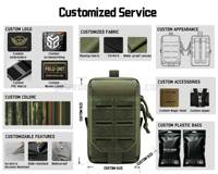 Kantong Ponsel Taktis Khaki 1000D Custom Laser Cut, Tas Pinggang MOLLE EDC Ringkas untuk Penyimpanan Ponsel, Cocok untuk Aktivitas Luar Ruangan dan Penggunaan Sehari-hari