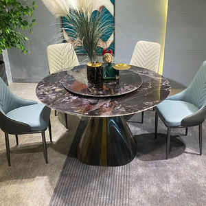 Set <span class=keywords><strong>Tavolo</strong></span> da Pranzo Premium <span class=keywords><strong>Design</strong></span> Moderno di Lusso Leggero <span class=keywords><strong>Salvaspazio</strong></span> con Piano Girevole per Cucina e Casa - Product Image 4