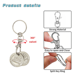 Portachiavi in metallo con gettoni per carrello della spesa, personalizzabili con incisione, per supermercati e negozi di alimentari, premi, direttamente dalla fabbrica. - Product Image 4