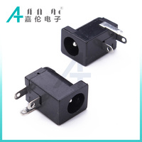 2,1 conector de toma de corriente CC negro 5,5*2,1mm 3 pines ABS carcasa latón contacto Material 2A corriente nominal para Notebook PCB