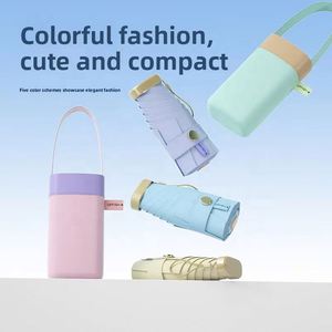 Paraguas Plegable Mini de 5 Pliegues para Mujer, con Revestimiento de Color, Resistente a los Rayos UV, Protección Manual, Doble Uso, Sol y Lluvia, Logotipo Personalizado - Product Image 2