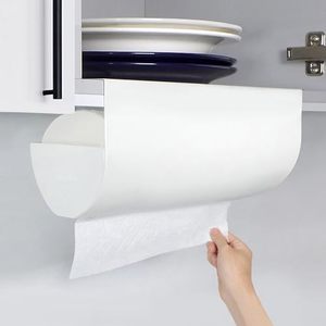 キッチンペーパーホルダー 吊り戸棚下 粘着式 壁掛け メタル製 省スペース 収納ラック - Product Image 2