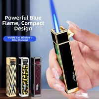 Mini briquet moderne créatif avec chambre à gaz visible, en métal haut de gamme, cadeau tendance pour petit ami, rechargeable et coupe-vent pour fumer des cigarettes