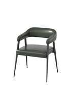 Ensemble de canapés banquette haut de gamme en cuir vert foncé avec garniture dorée et table à manger noire brillante pour hôtel moderne, cuisine, bar, salon