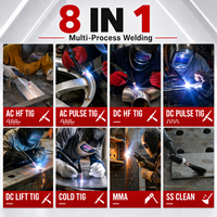 Soldadora TIG Profesional de 200 Amperios AC/DC, Inversor IGBT, Máquina de Soldadura de Aluminio con Pulsos Sinérgicos para Taller de Fabricación, con Certificación CE
