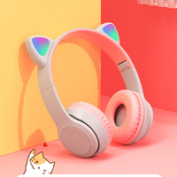 Mode Cat Ear Design P47M Casque De Jeu Rgb Led Casque Filaire avec Microphone Pour Ordinateur P47