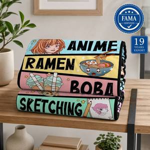 Coperta in flanella all'ingrosso con stampa a tema anime, design Ramen Boba, certificata FAMA GRS OEKO TEX, MOQ 1000, per la vendita al dettaglio - Product Image 3