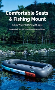 Bateau pneumatique en PVC épaissi pour 2/3/4 personnes, <span class=keywords><strong>kayak</strong></span> de pêche pour la navigation en lac, rivière et sports nautiques en plein air - Product Image 2