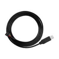 Cable convertidor serial USB TTL UART de 3.3V con chip FT232RL, conector de PVC con extremos pelados para descarga de programas flash en computadoras