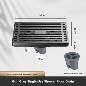 Custom Gunmetal Gray Modern Matte Stainless Steel Full Copper Core Floor Drain Bathroom - Product Image 6