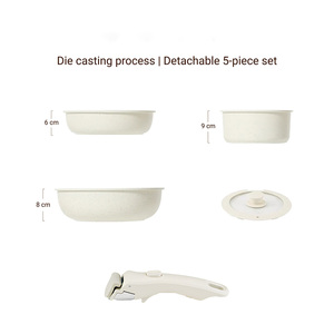 Juego <span class=keywords><strong>de</strong></span> utensilios <span class=keywords><strong>de</strong></span> cocina antiadherentes <span class=keywords><strong>de</strong></span> aluminio y cerámica blanca al por mayor <span class=keywords><strong>de</strong></span> fábrica, sartenes <span class=keywords><strong>con</strong></span> <span class=keywords><strong>tapa</strong></span> <span class=keywords><strong>de</strong></span> <span class=keywords><strong>vidrio</strong></span> <span class=keywords><strong>con</strong></span> mango desmontable, ollas para cocinar - Product Image 2