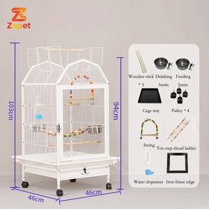 Grande Gabbia per Pappagalli da Esterno, Villa per Allevamento di Alati e Gabbiani, Gabbia per <span class=keywords><strong>Uccelli</strong></span> Rinforzata in Metallo, Resistente - Product Image 4