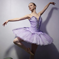 Nouveau tutu de ballet professionnel pour adultes, bleu paon, en spandex/coton, costume de performance