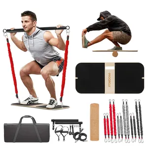 Portable Home Gym Workout Kit Fitness Balance Board Full Body Workout Resistance Band Set
