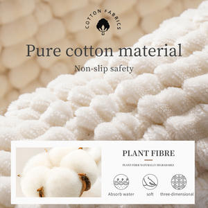 Alfombra de Baño Moderna de Poliéster de Color Sólido, Rectangular, Antideslizante, Absorbente, de Secado Rápido, con Base para la Entrada del Baño - Product Image 3