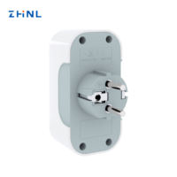 Adaptateur de prise électrique européenne ZHNL OEM avec logo personnalisé, 2 broches, 2 prises CA, interrupteur de sécurité, multiprise européenne 2 prises Schuko