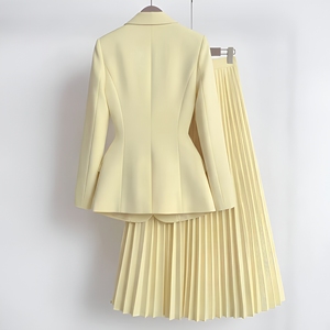 Trajes de Mujer para Verano, Antiarrugas, Transpirables, de Doble Botonadura, <span class=keywords><strong>Falda</strong></span> Plisada, Estilo Profesional para Negocios - Product Image 2